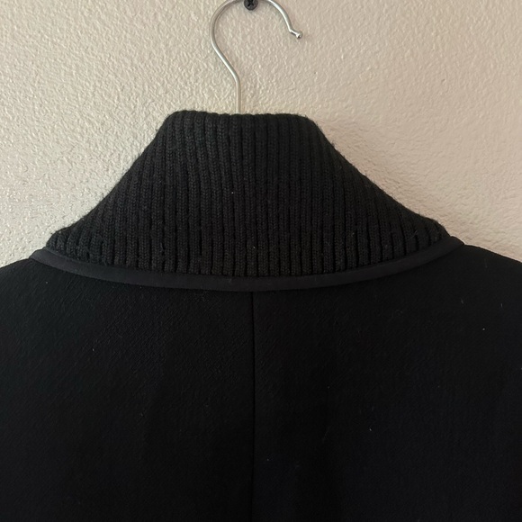 J Crew Black Double Cloth Cocoon Patch Pocket Peacoat Wool Blend Coat Size 8 - Picture 11 of 12